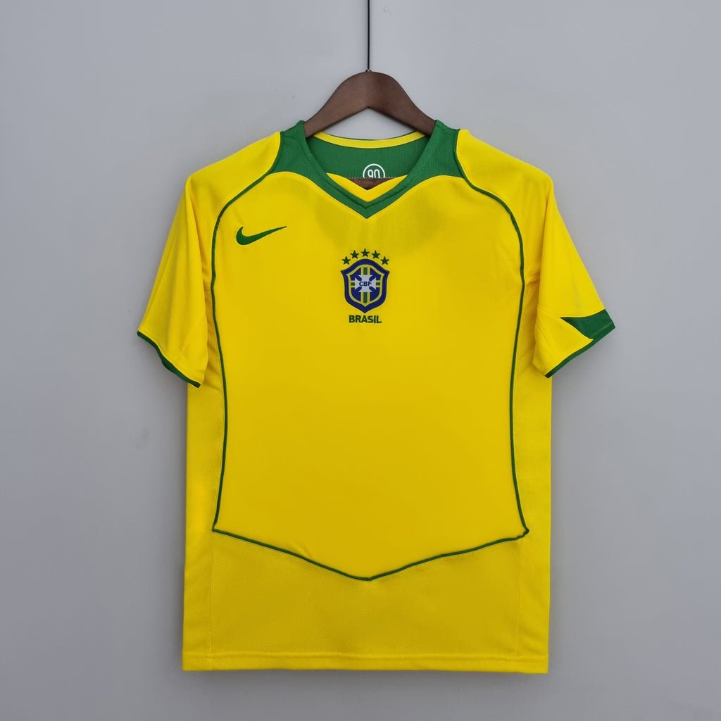 Camisa Retrô 2004 Seleção Brasileira I Nike Masculina - Amarela - Total 90